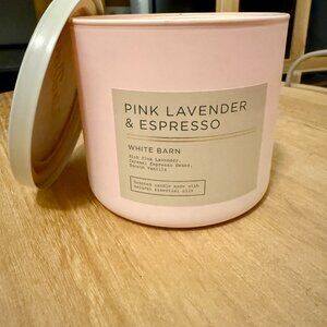 Pink Lavender & Espresso 3-Wick Candle Bath & Body Works/White Barn BBW NWT